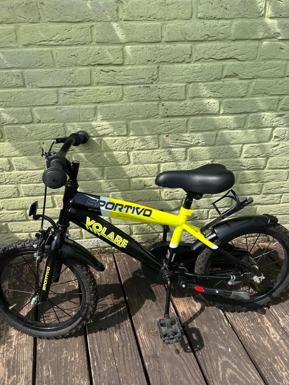 Volare Sportivo 16 inch jongensfiets — neon geel/zwart — amper gebruikt