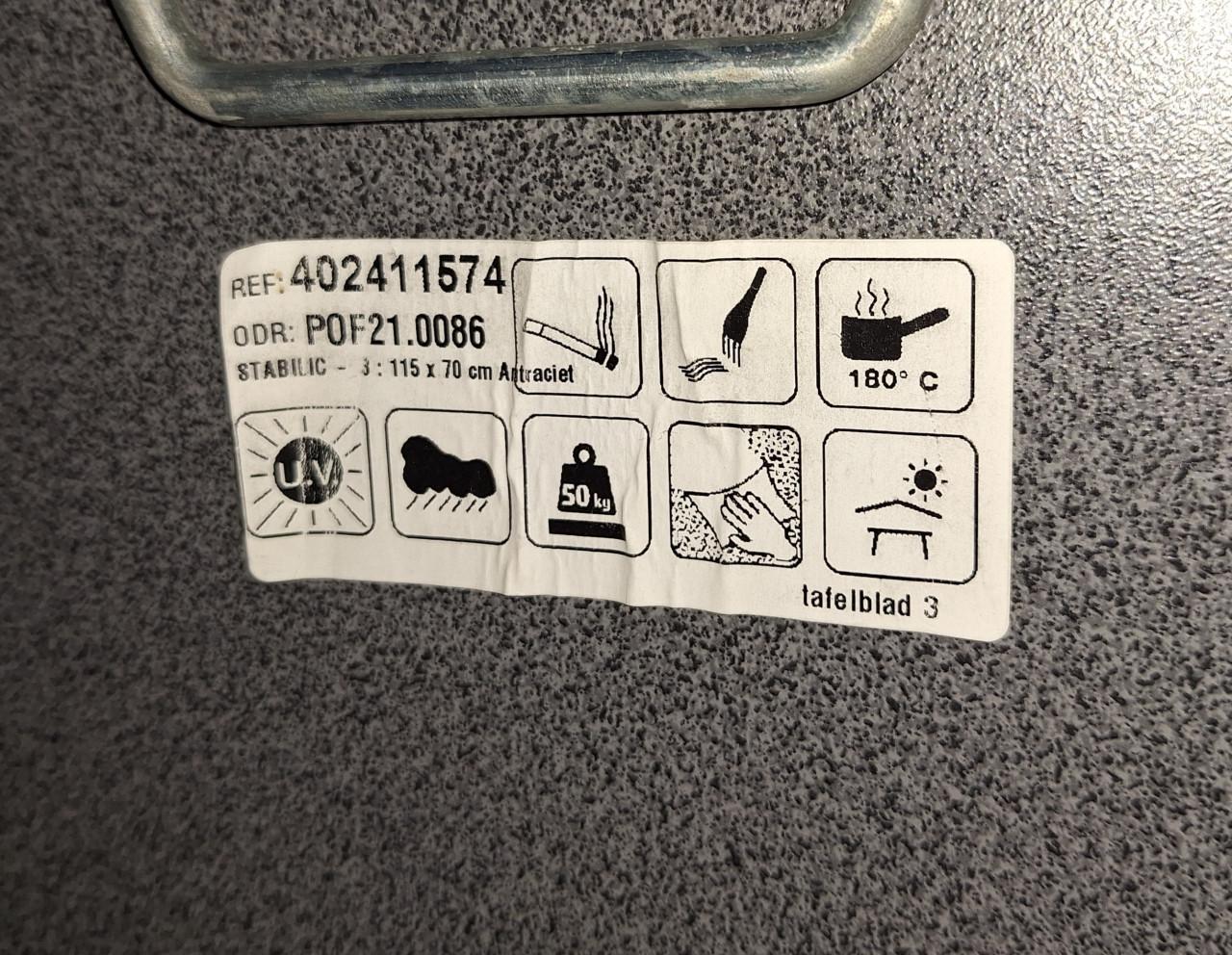 Dukdalf tafel 115 x 70