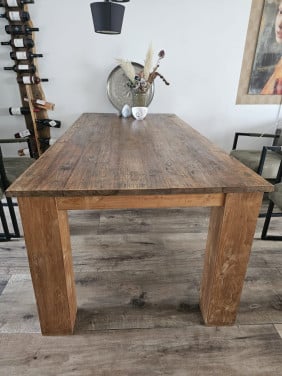 Teakhouten eettafel 200x100