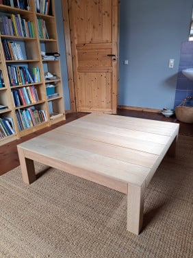 Gelakte massief eiken salontafel