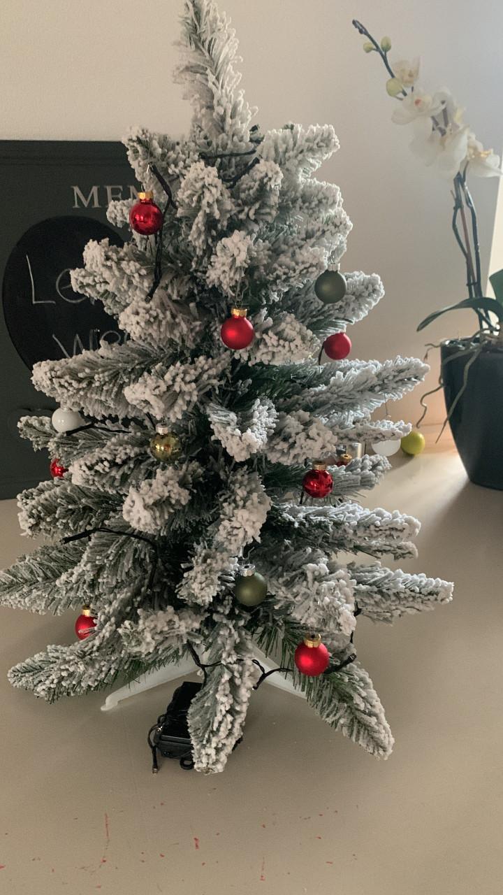 Kerstboompje lux met sneeuw 60 cm en timer