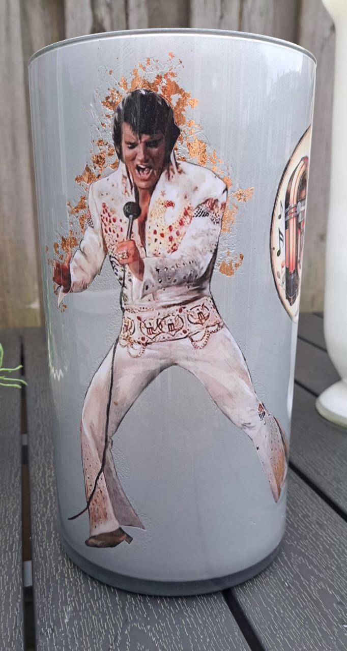 Decoupage vaas met Elvis