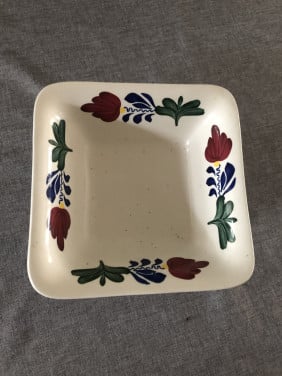 Boerenbont schaaltje vierkant (17-17 cm)