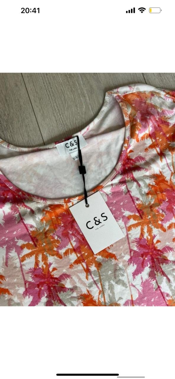 C&S The Label jurk palmbomenprint maat L