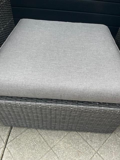 Wicker lounge tuinset (2 fauteuils + bijzettafel + kussens)