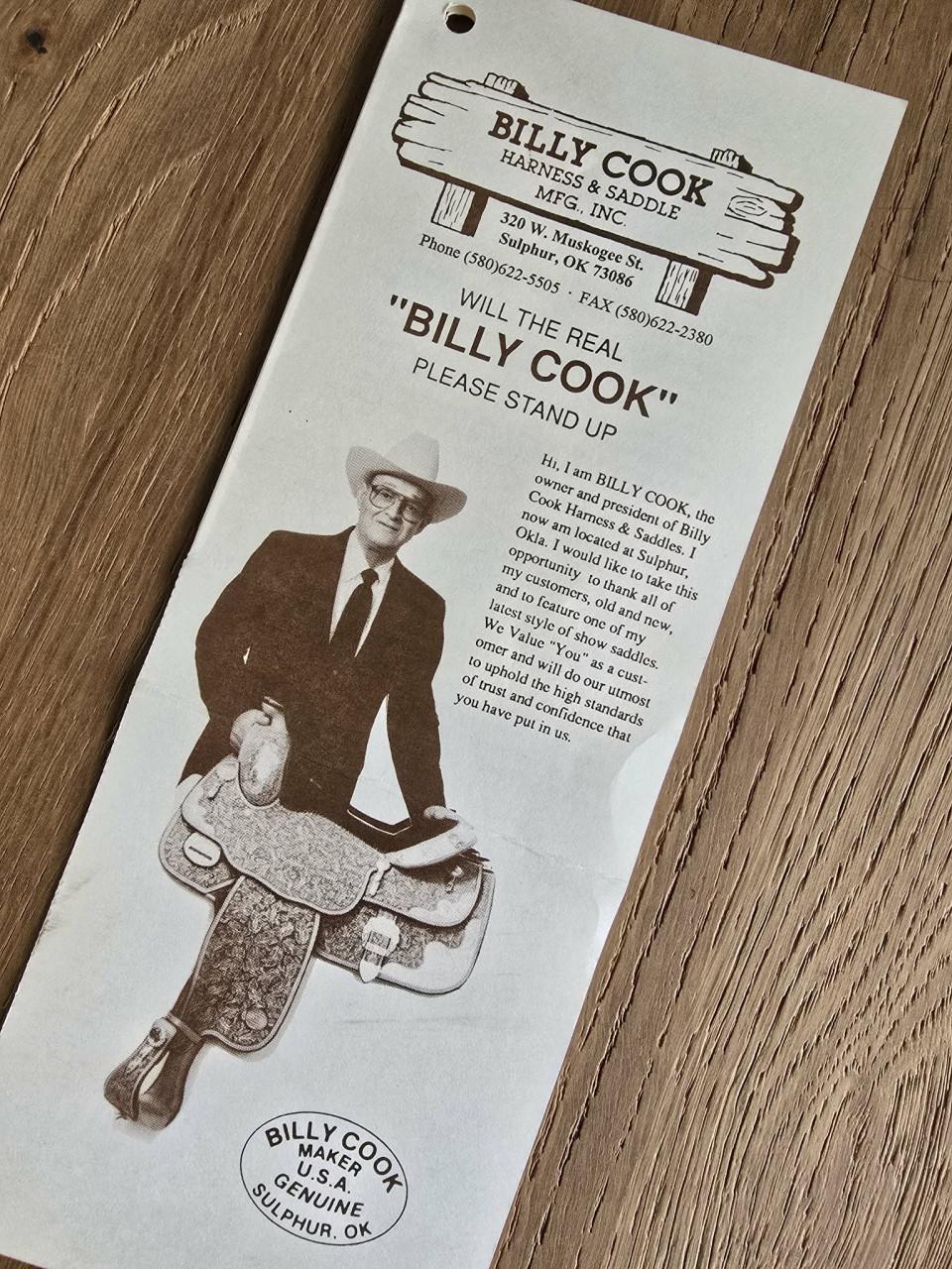 Billy Cook westernzadel (origineel maker Sulphur OK)