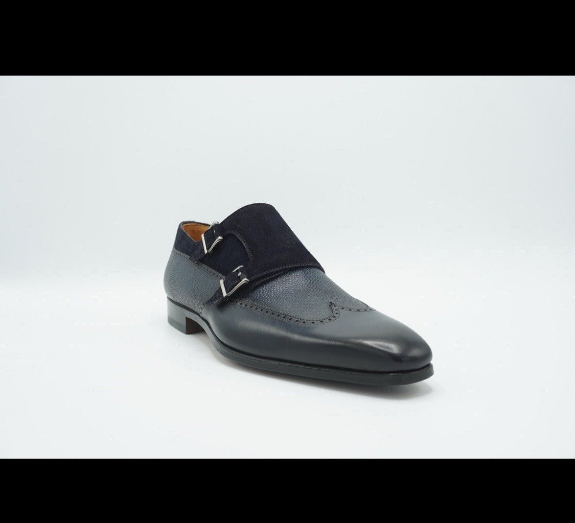 Magnanni Navy Blauw Dubbele Gesp - Maat 45 Nieuw in doos
