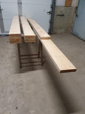 9 nieuwe vurenhouten balk of plank totaal 24Meter