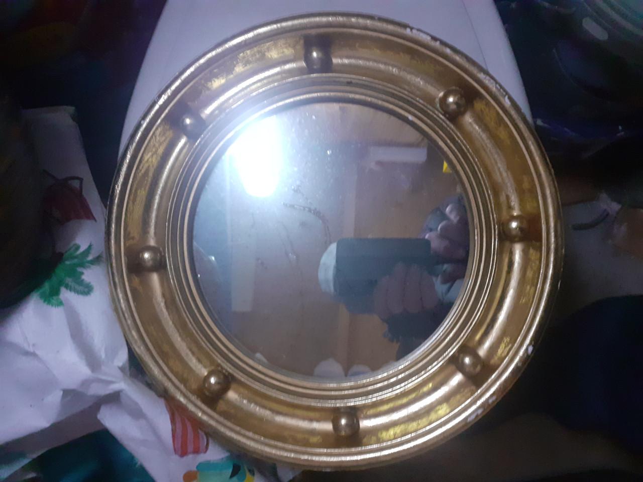 3 x Spiegel met geslepen rand en mooie lijst & Spiegel in koper