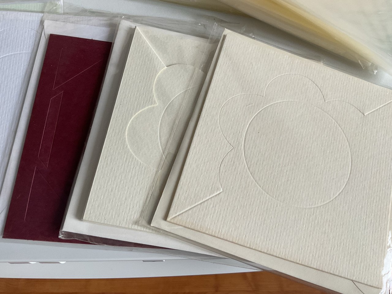 Kaarten + enveloppe + doorzichtige zakjes