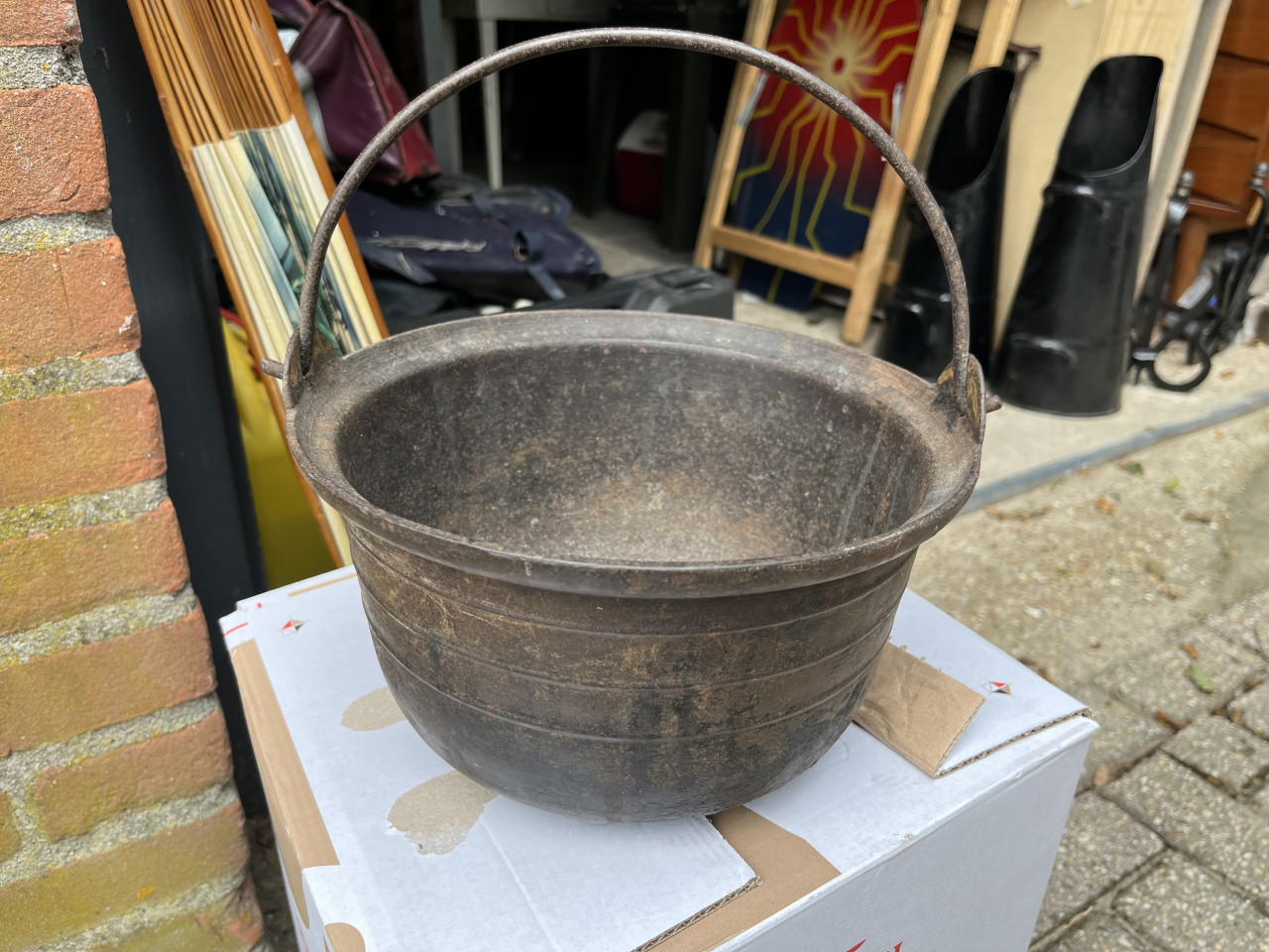 Gietijzeren braadpan Antiek