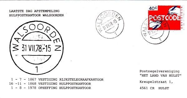 Envelop Walsoorden Laatste Dag Afstempeling