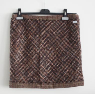Bruine wollen rok  maat 36