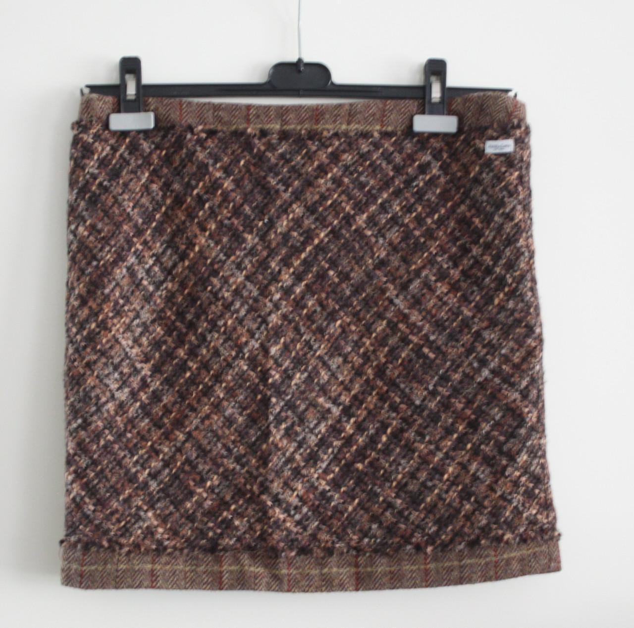 Bruine wollen rok  maat 36