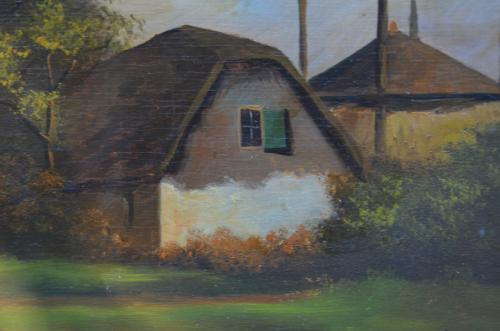 Boerderij gesign. Bamberg olieverf op hout