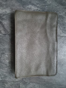 Leren aktetas vintage met binnenverdeling 42x27 cm Bieden mag