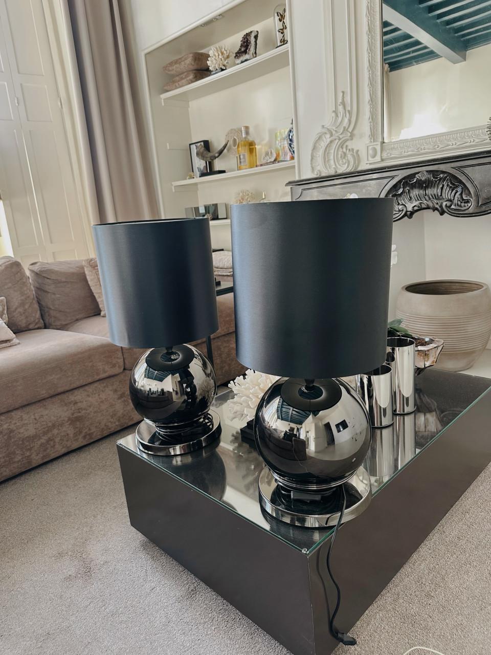 Luxe Design Tafellamp Zwart/Chroom – 60 cm – Hotel Chic