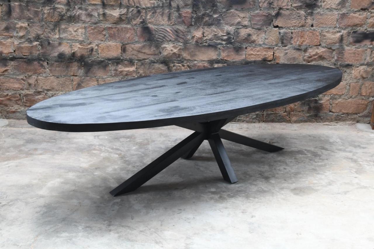 Ovale tafel zwart mango 180 cm HSM nieuw in verpakking