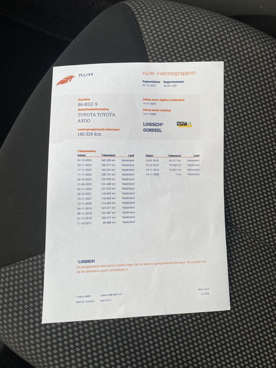 Toyota Aygo 1.0 12V Vvt-i 5DRS 2009 Wit | 140.326 KM NAP | NIEUWE APK!