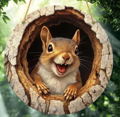 Raamhanger vrolijke eekhoorn