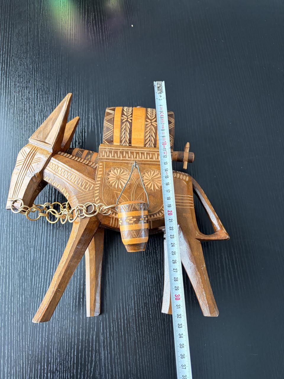 Vintage houten ezel decoratie – handgesneden