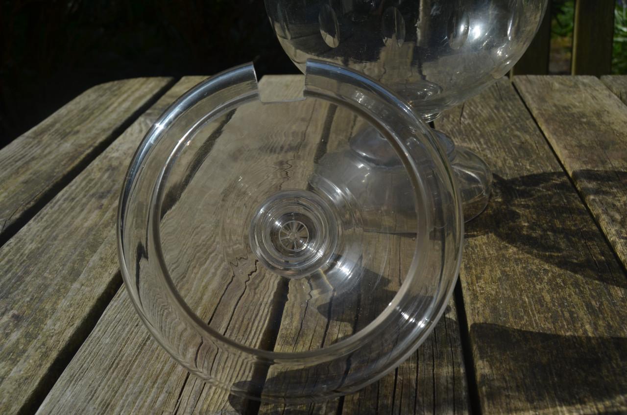 Fraaie glazen punchbowl bak / pot / bowl