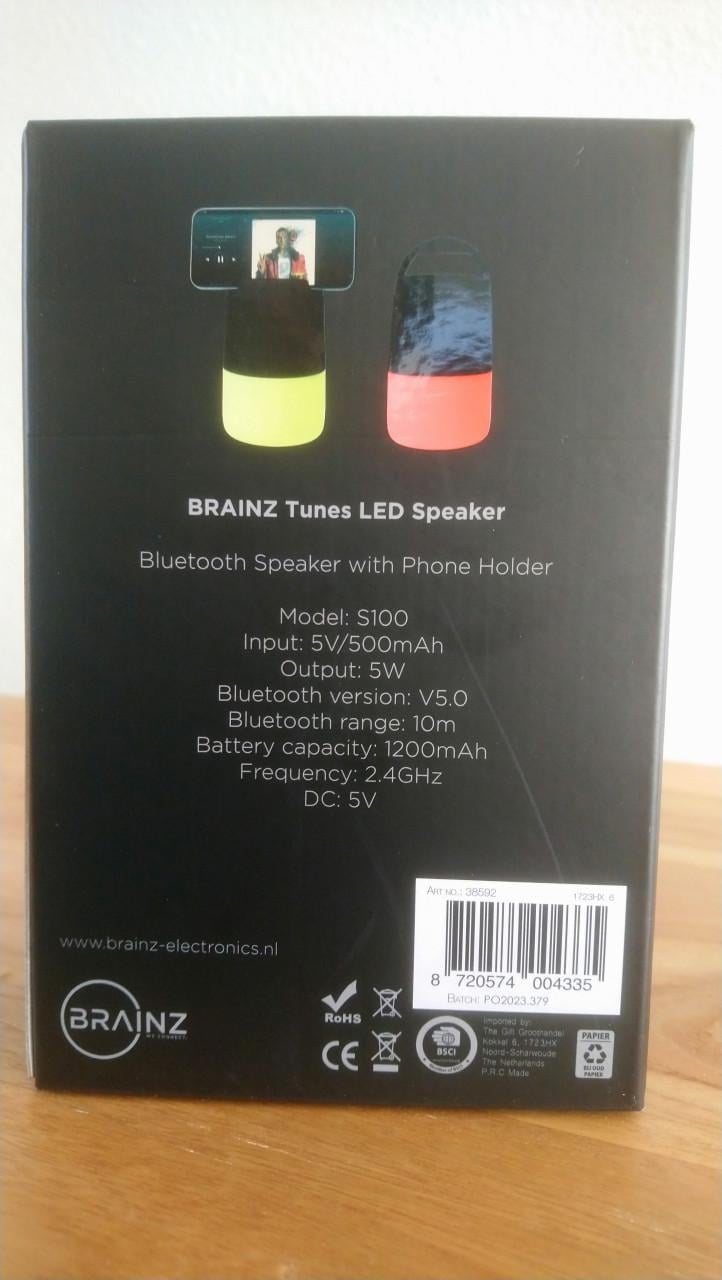 Brainz Tunes Led Speaker met telefoonhouder - NIEUW