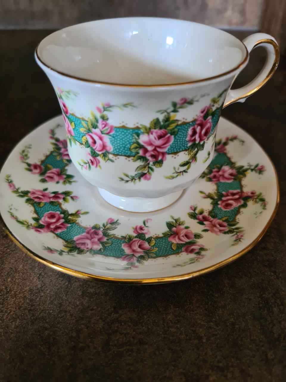 3 stuks vintage Queen Anne theekopjes. Vervaardigd door Ridgway Potteries