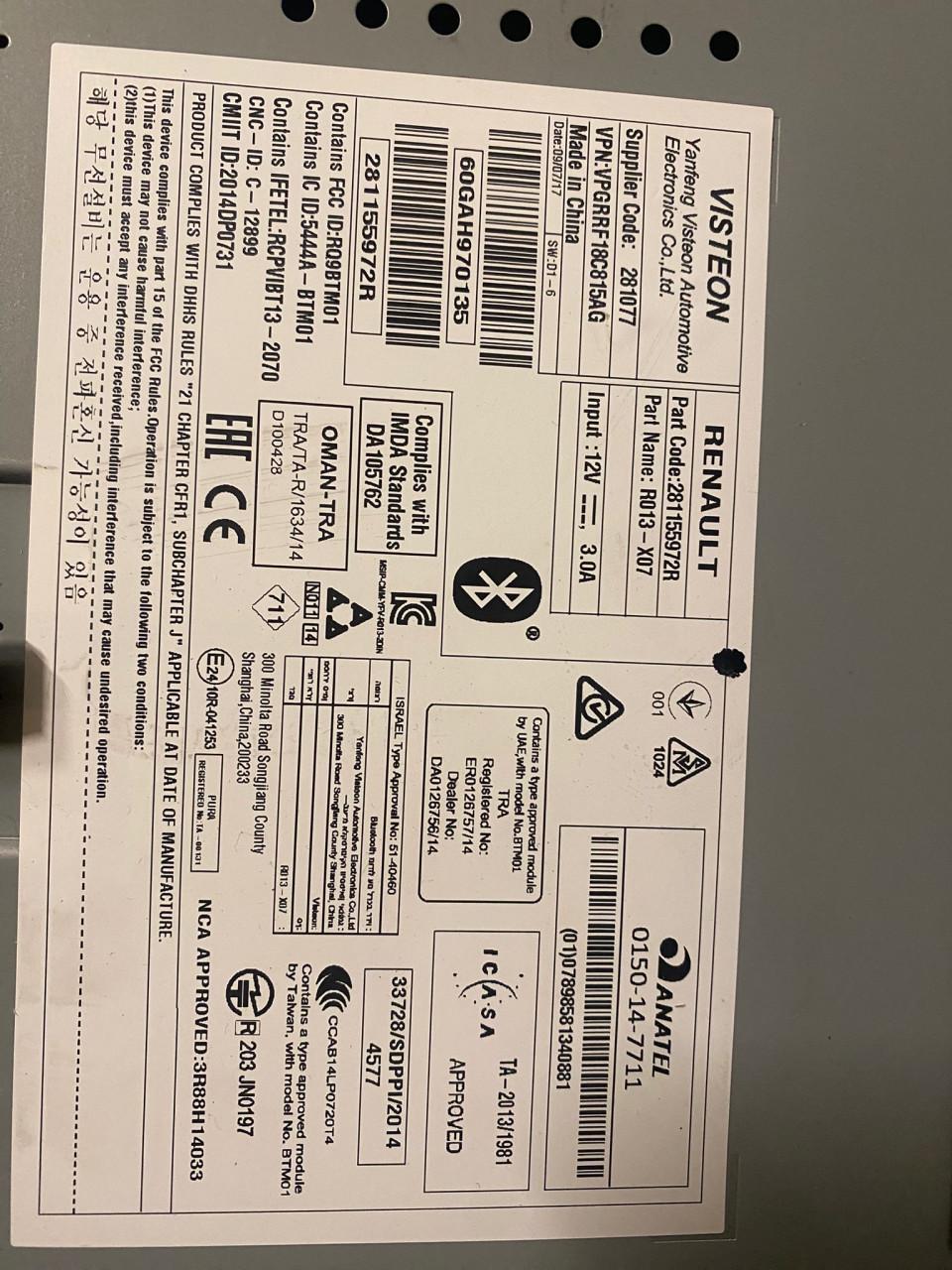 Orginele radio Dacia Duster