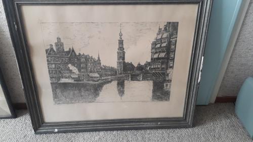 Partij grafiek en schilderijen