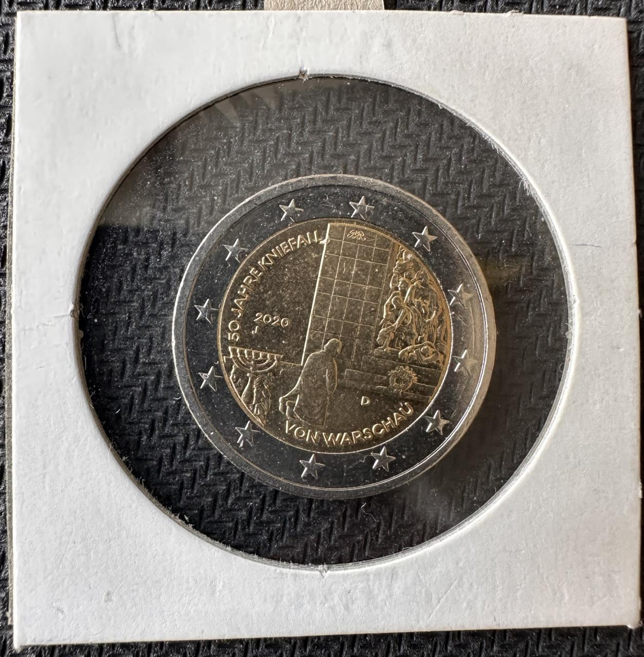 SPECIALE DUITSE 2 EURO MUNT 2020 UNC- 50 JAHRE KNIEVAL VON WARSCHAU