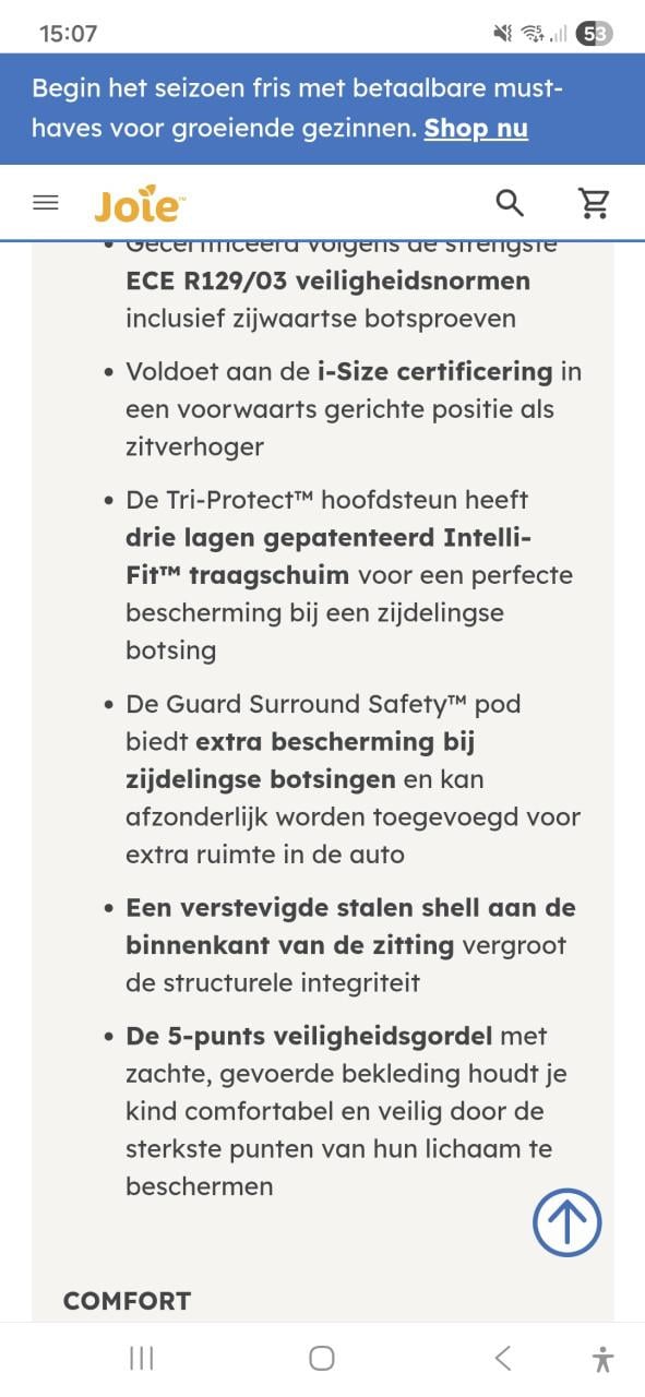 Autostoeltje Joie zgan