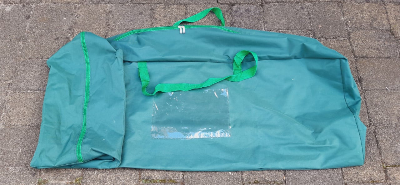 Kerstboomtas, groen dubbele rits, opvouwbaar