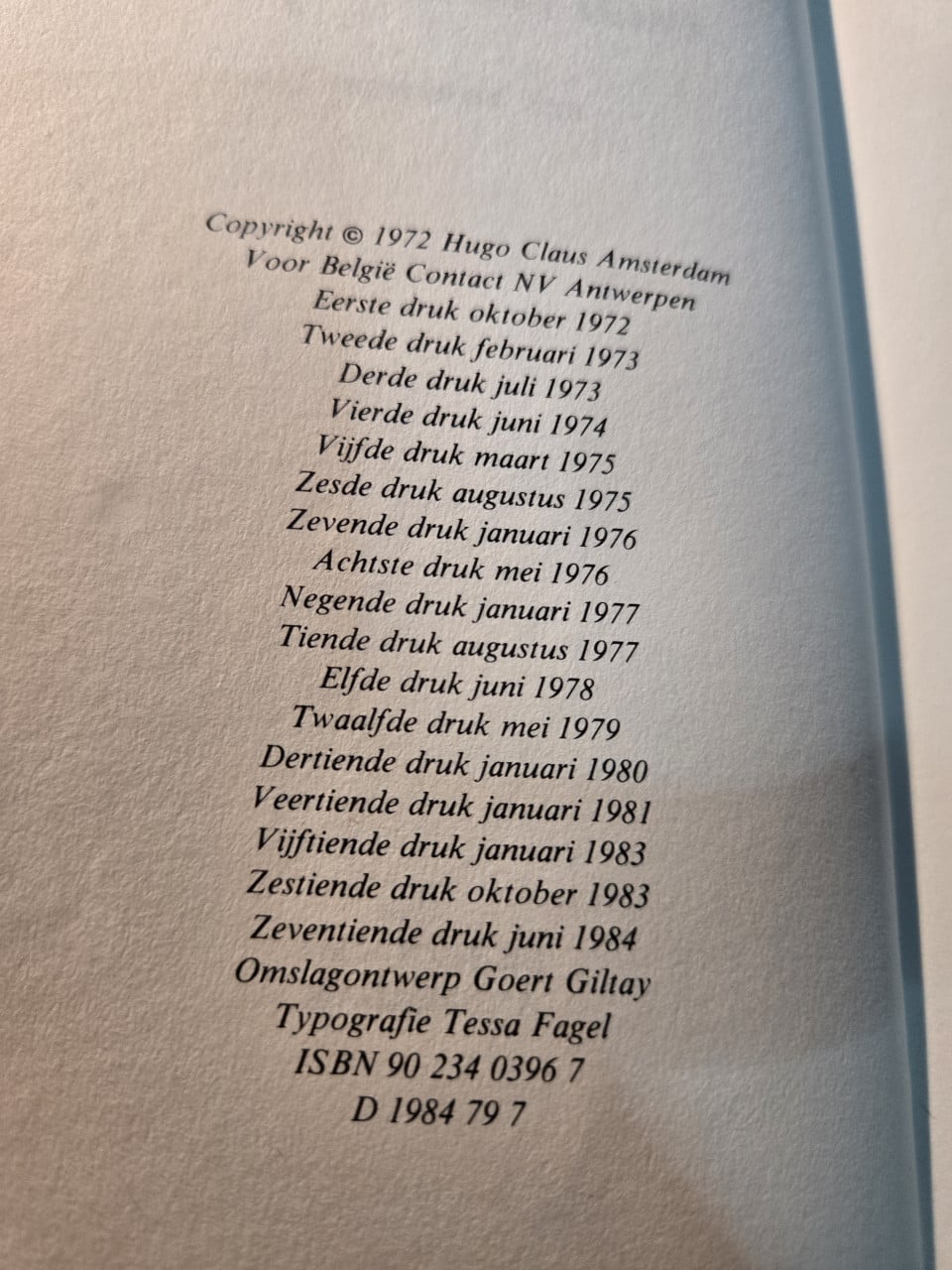 Roman Het jaar van de kreeft van auteur Hugo Claus .1984 17e druk