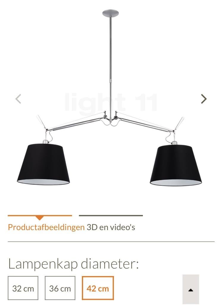 2 Artemide Tolomeo lampenkappen