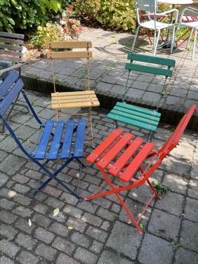 Brocante bistrostoelen 4 st.