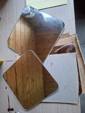 3 plakspiegels 20x20cm incl plakkers