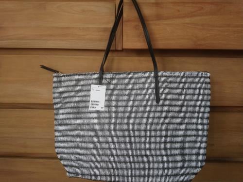 H&M strooien tas shopper zwart-wit - NIEUW