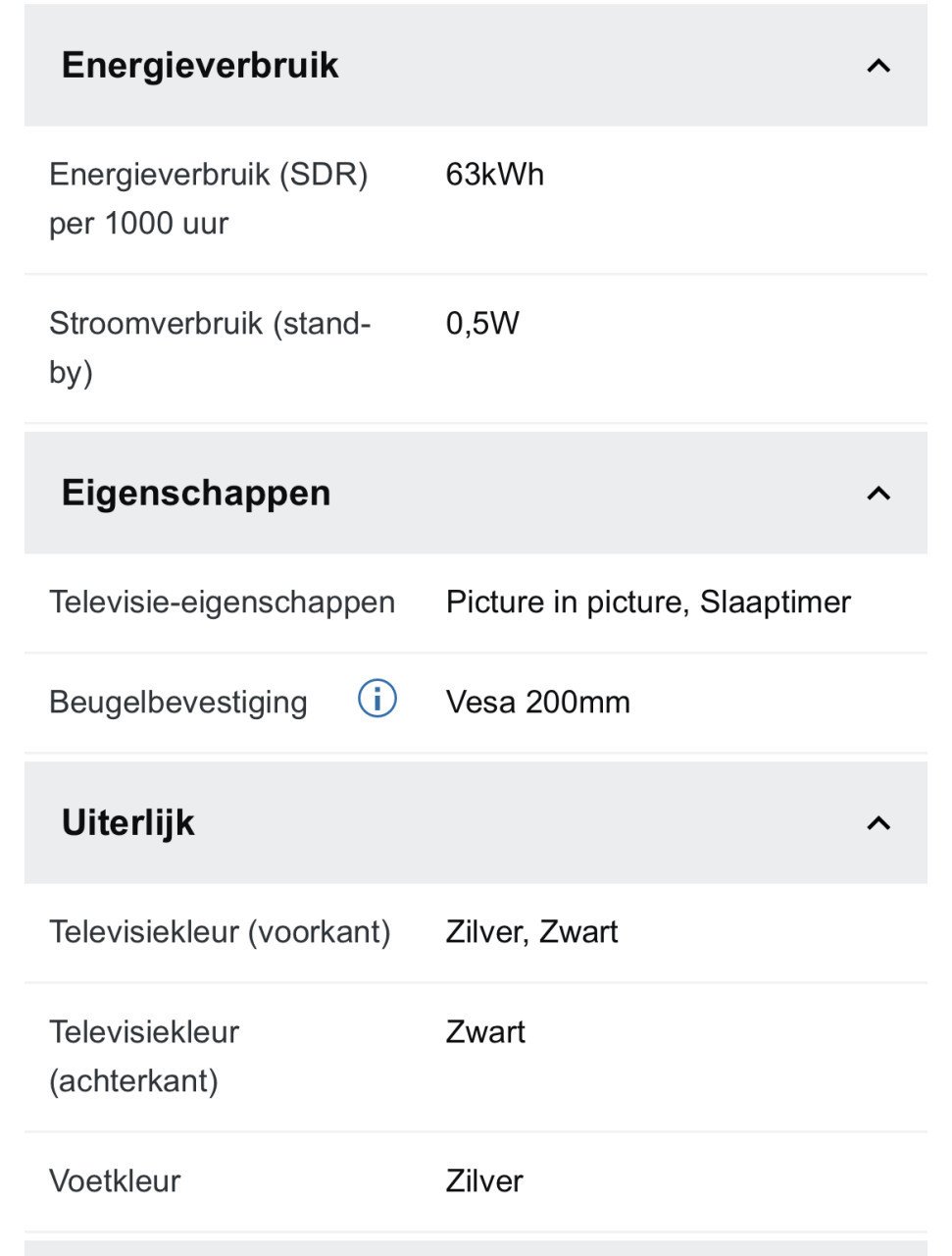Panasonic TV 40 inch zwart/zilver