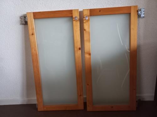 2 LUNDIA Paneeldeuren mat glas 80 cm