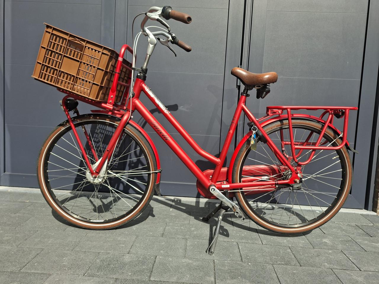 Gazelle Dames transportfiets D59 rood met krat