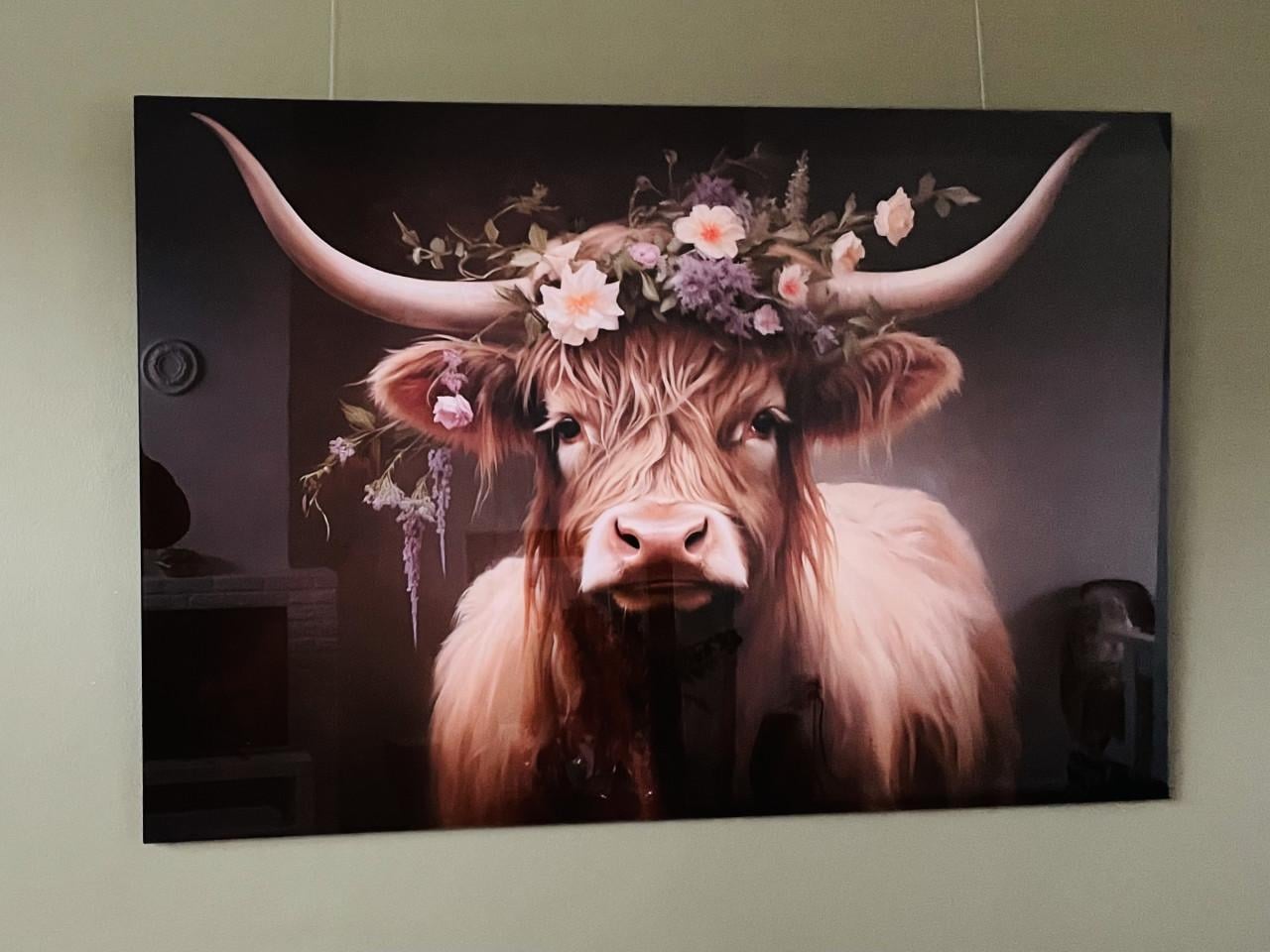 Glas schilderij Hooglander
