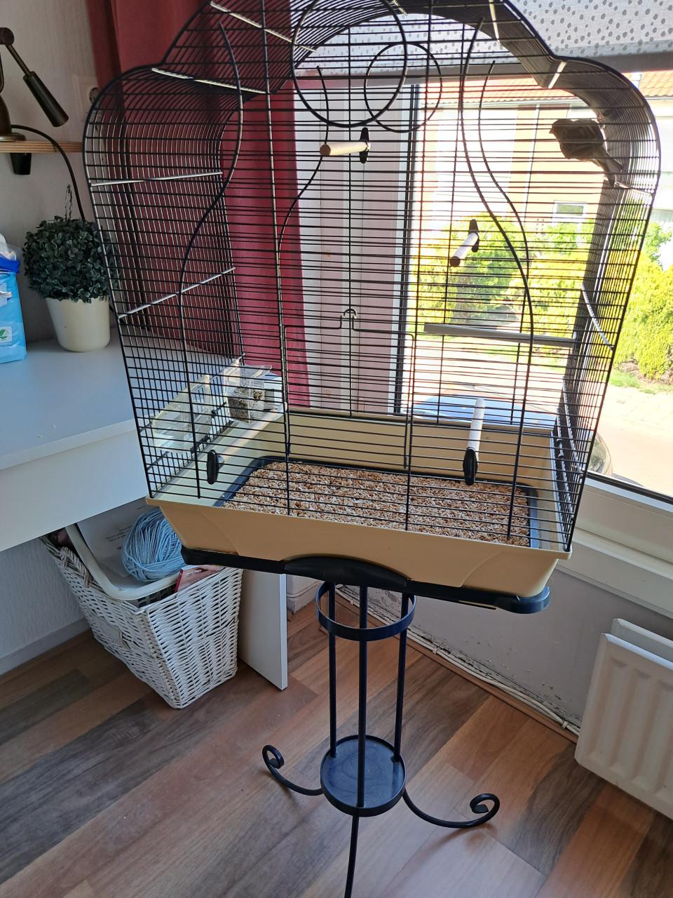 Vogelkooi op standaard