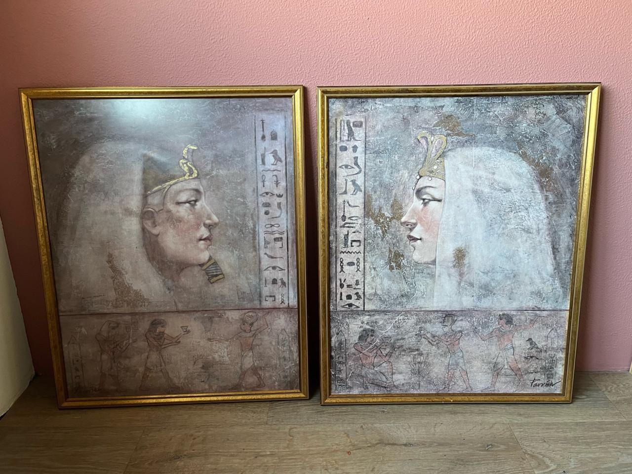 Set schilderijen Egyptisch Ramses Cleopatra – John Parrish – met lijst