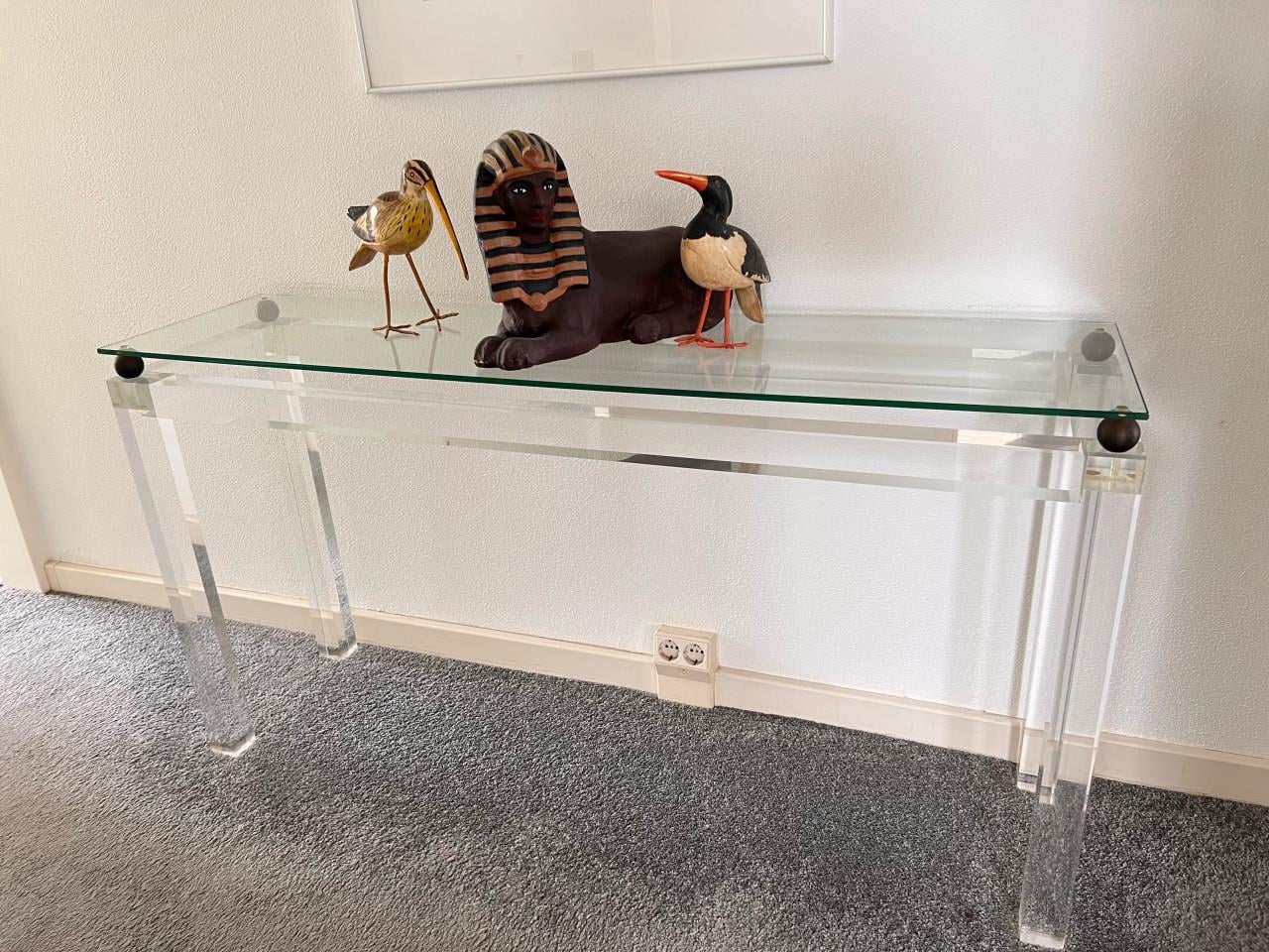 Console tafel met plexiglas poten