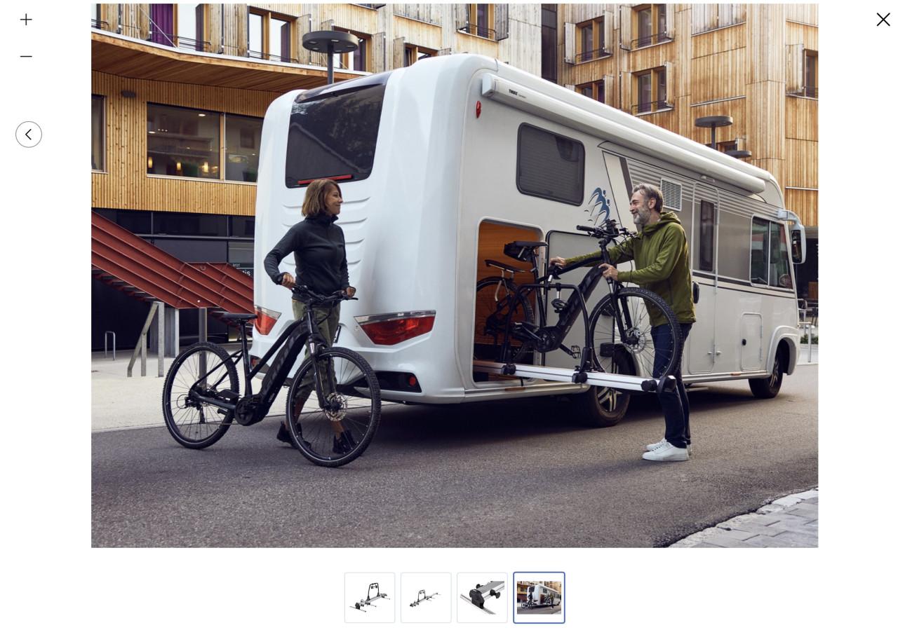 Fietsendrager voor in de camper-garage van Thule
