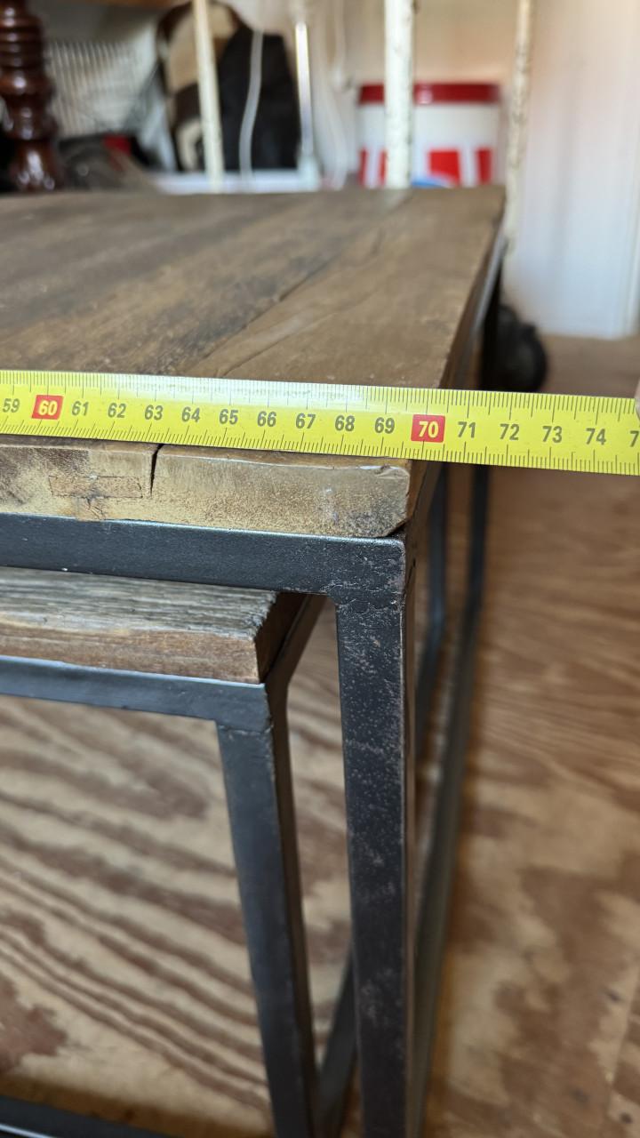 Industriële bijzettafeltjes - set 3 stuks