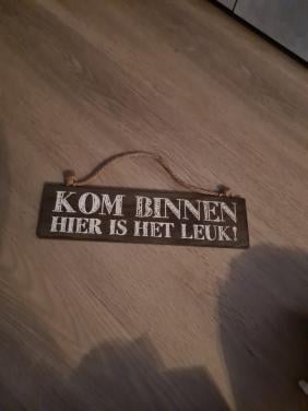 Bordje met tekst huis/tuin