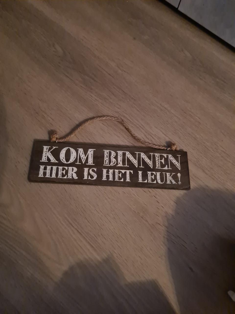 Bordje met tekst huis/tuin