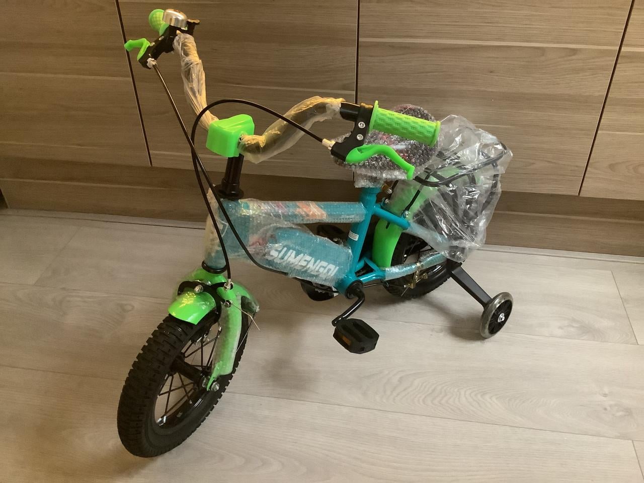 NIEUW ...12 inch kinderfiets :Sumengqi met handrem en zijwieltjes
